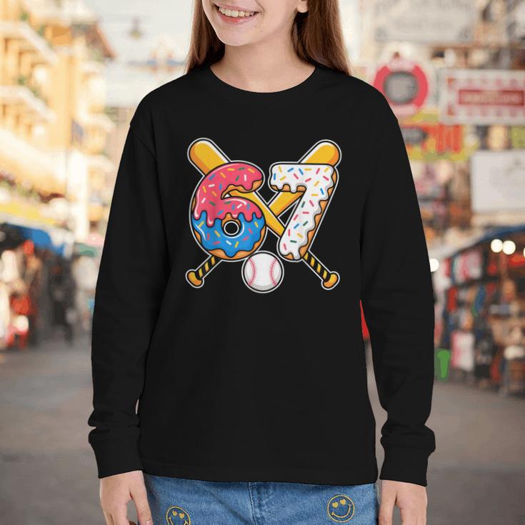 Baseball Drip Number 67 Player 67th Birthday Meme Youth Long Sleeve Tee Baseball Drip Number 67 Player 67th Birthday Meme Youth Long Sleeve Tee
