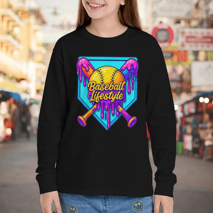 Baseball Drip Outfit Boys Ice Cream Drip Baseball Lifestyle Youth Long Sleeve Tee Baseball Drip Outfit Boys Ice Cream Drip Baseball Lifestyle Youth Long Sleeve Tee