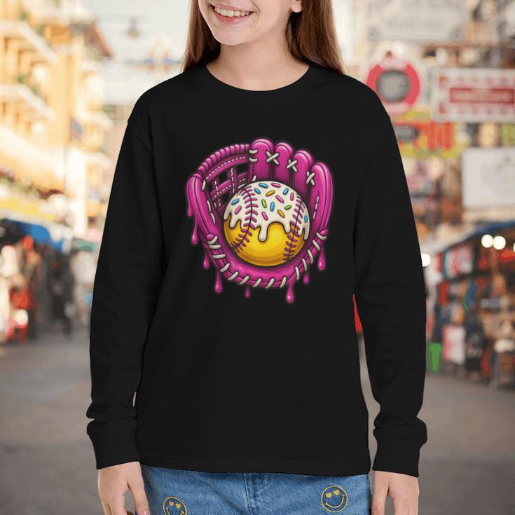 Baseball Drip Pink Glove Respect The Drip Youth Boys Girls Youth Long Sleeve Tee Baseball Drip Pink Glove Respect The Drip Youth Boys Girls Youth Long Sleeve Tee