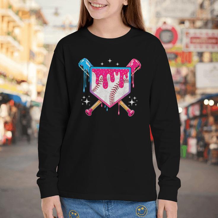 Baseball Drip Purple Glove Respect The Drip Youth Boys Girls Youth Long Sleeve Tee Baseball Drip Purple Glove Respect The Drip Youth Boys Girls Youth Long Sleeve Tee