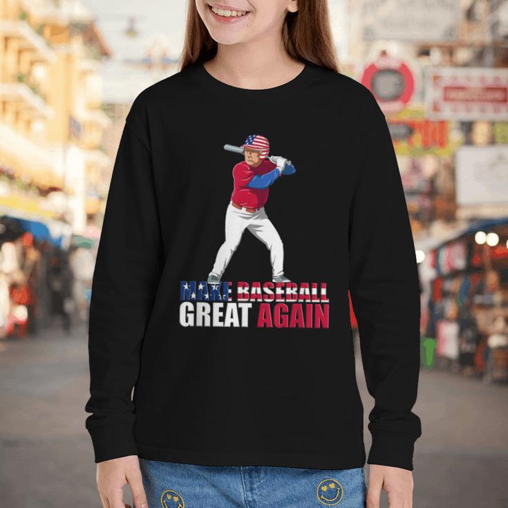 Make Baseball Great Again Donald Trump Baseball Youth Long Sleeve Tee