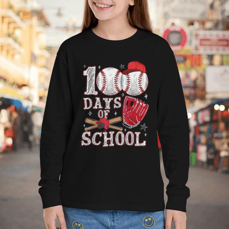 Baseball Happy 100 Days Of School Boy Girl Kid Teacher Youth Long Sleeve Tee Baseball Happy 100 Days Of School Boy Girl Kid Teacher Youth Long Sleeve Tee