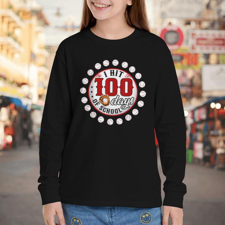 Baseball I Hit 100 Days Of School Baseball Player Kids Boys Youth Long Sleeve Tee Baseball I Hit 100 Days Of School Baseball Player Kids Boys Youth Long Sleeve Tee
