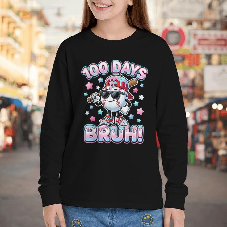 Baseball Ice Cram Drip 100 Days Of School 100th Boys Youth Youth Long Sleeve Tee Baseball Ice Cram Drip 100 Days Of School 100th Boys Youth Youth Long Sleeve Tee