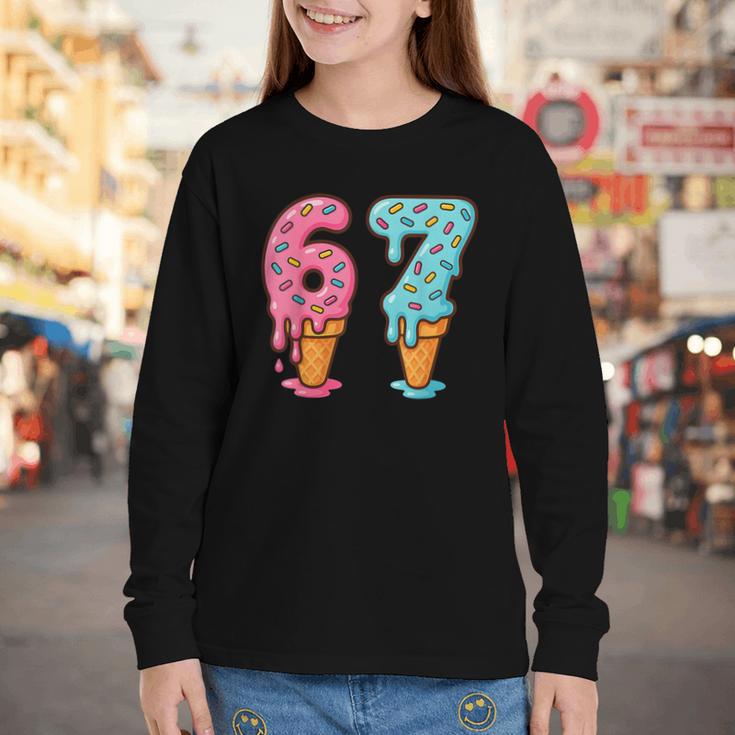 Baseball Ice Cream Drip 6 7 Kids 67 Birthday Youth Long Sleeve Tee Baseball Ice Cream Drip 6 7 Kids 67 Birthday Youth Long Sleeve Tee