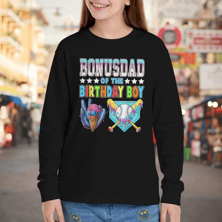 Baseball Ice Cream Drip Bonus Dad Of The Birthday Boy Youth Long Sleeve Tee Baseball Ice Cream Drip Bonus Dad Of The Birthday Boy Youth Long Sleeve Tee