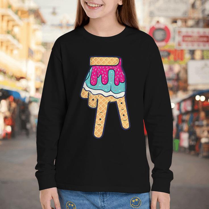 Baseball Ice Cream Drip Home Plate Glove Respect Drip 2 Side Youth Long Sleeve Tee Baseball Ice Cream Drip Home Plate Glove Respect Drip 2 Side Youth Long Sleeve Tee
