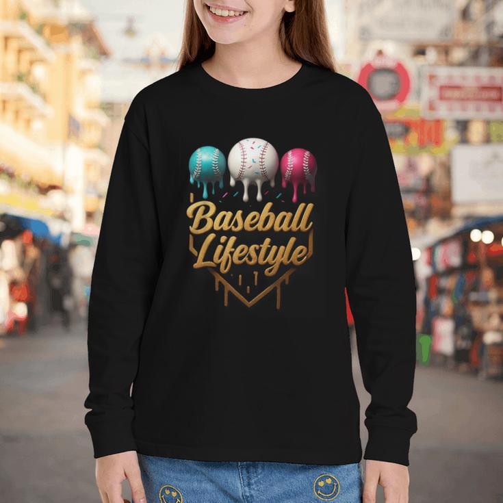 Baseball Lifestyle Drip Youth Long Sleeve Tee Baseball Lifestyle Drip Youth Long Sleeve Tee