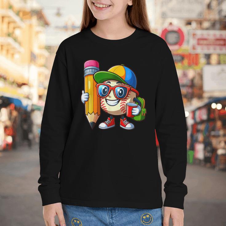 Baseball Lovers Pencil Back To School Kids Boys Girls Youth Long Sleeve Tee Baseball Lovers Pencil Back To School Kids Boys Girls Youth Long Sleeve Tee