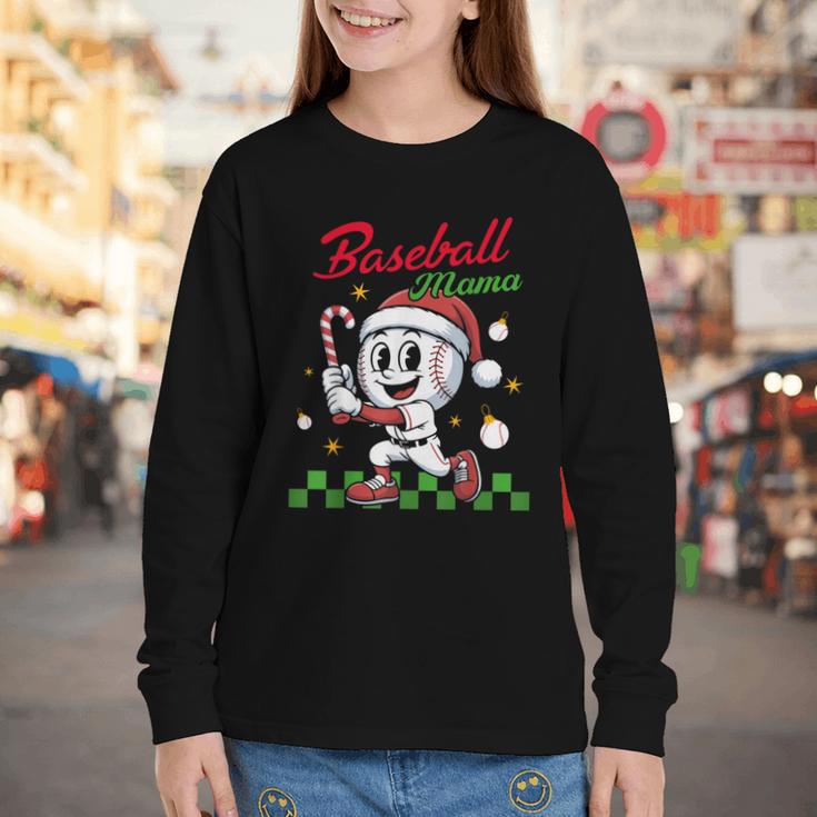 Baseball Mama Christmas Santa Hat Xmas Softball Mom Youth Long Sleeve Tee Baseball Mama Christmas Santa Hat Xmas Softball Mom Youth Long Sleeve Tee