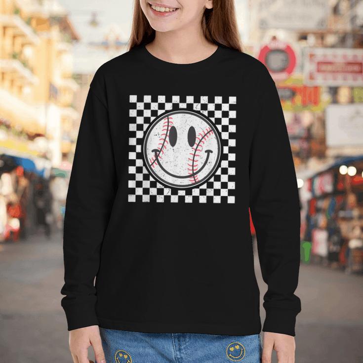 Baseball Season Happy Game Day Trendy Sports Vintage Youth Long Sleeve Tee Baseball Season Happy Game Day Trendy Sports Vintage Youth Long Sleeve Tee