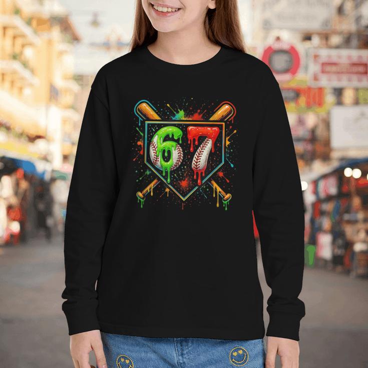 Baseball Six Seven 67 Meme Ice Cream Drip Xmas Women Men Youth Long Sleeve Tee Baseball Six Seven 67 Meme Ice Cream Drip Xmas Women Men Youth Long Sleeve Tee