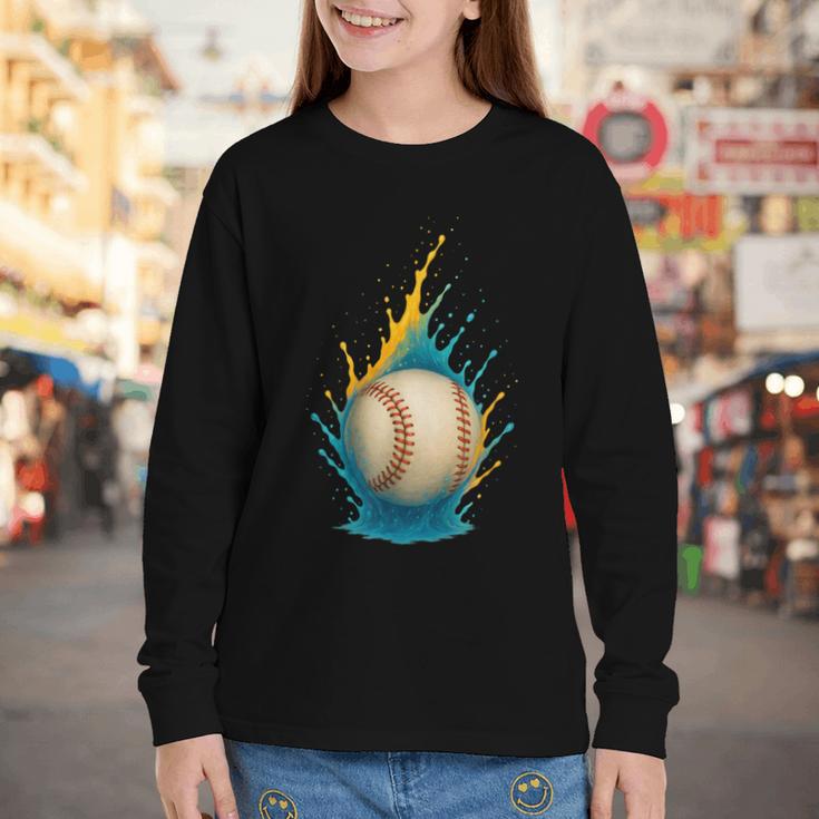 Baseball Splash Team Player For Kids Men Women Youth Long Sleeve Tee Baseball Splash Team Player For Kids Men Women Youth Long Sleeve Tee