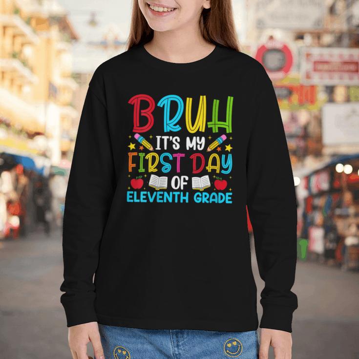 Bruh It's My First Day Of Junior Back To School Youth Long Sleeve Tee