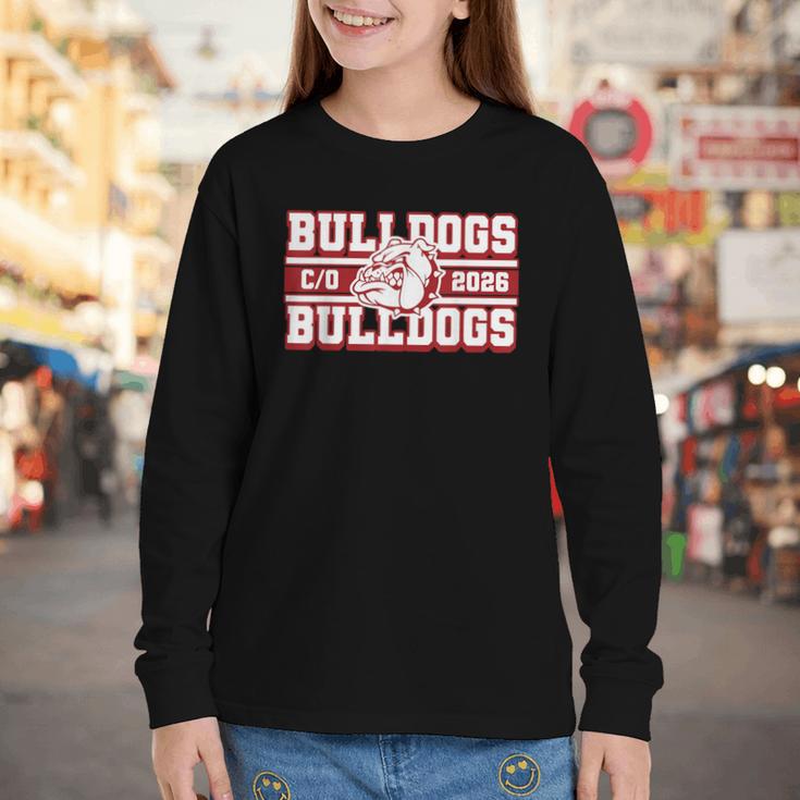 Bulldogs Class Of 2026 Back To School Senior Spirit M Youth Long Sleeve Tee