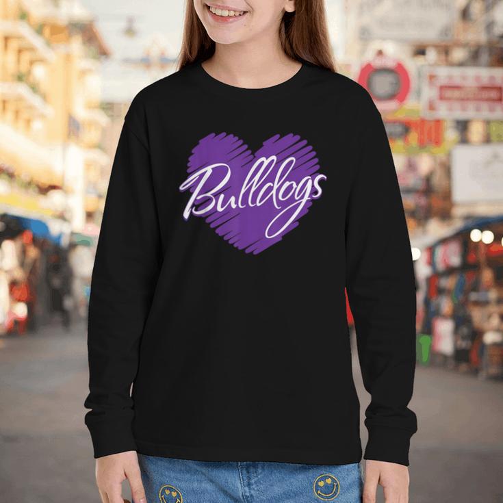 Bulldogs Heart Back To School Spirit P Youth Long Sleeve Tee Bulldogs Heart Back To School Spirit P Youth Long Sleeve Tee