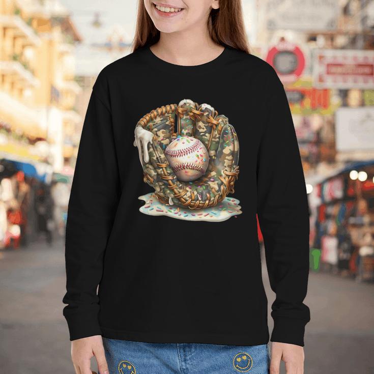 Camo Baseball Gloves Lifestyle 101 Apparel Drip Ice Cream Youth Long Sleeve Tee Camo Baseball Gloves Lifestyle 101 Apparel Drip Ice Cream Youth Long Sleeve Tee
