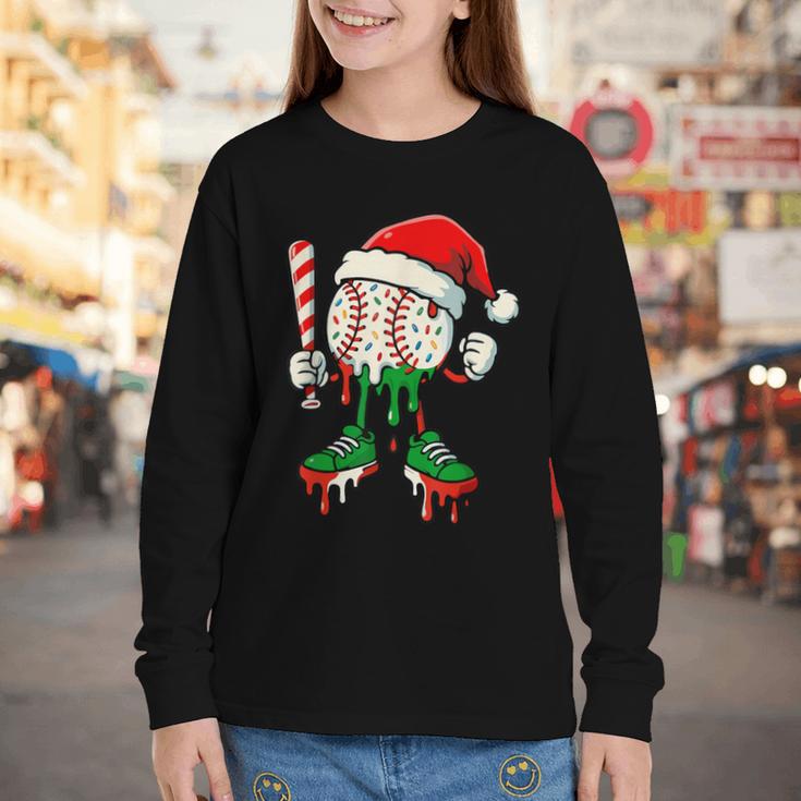 Christmas Baseball Drip For Boys Ice Cream Drip Baseball Youth Long Sleeve Tee Christmas Baseball Drip For Boys Ice Cream Drip Baseball Youth Long Sleeve Tee
