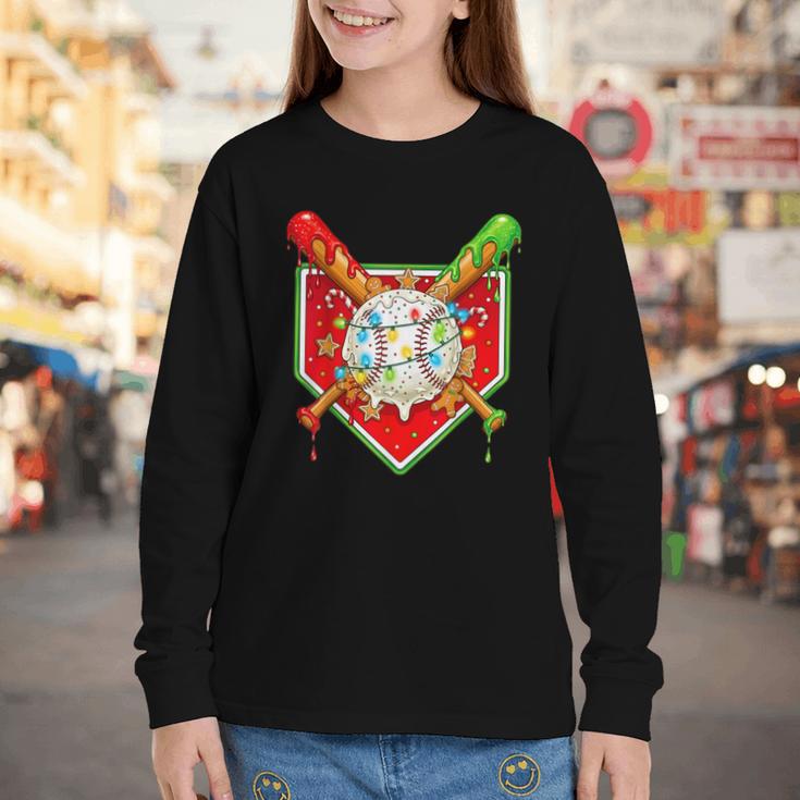 Christmas Baseball Ice Cream Drip Men Women Kids Youth Long Sleeve Tee Christmas Baseball Ice Cream Drip Men Women Kids Youth Long Sleeve Tee