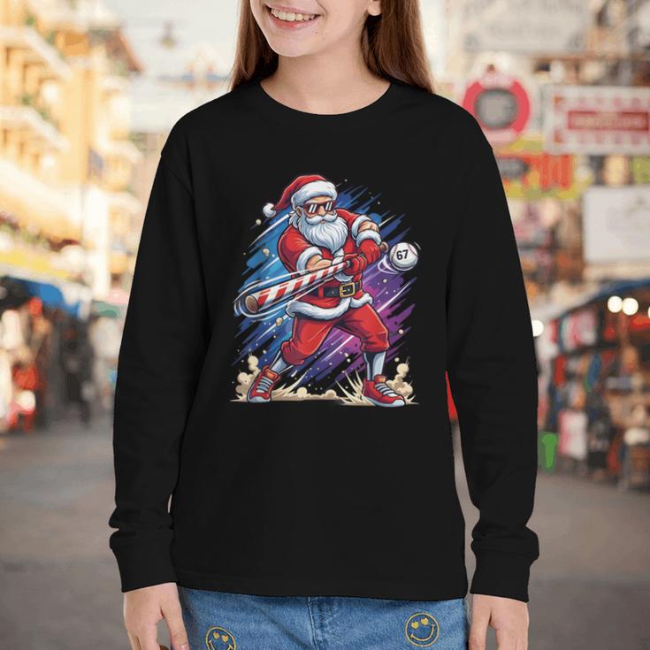 Christmas Baseball Santa Game Day Xmas Boys Kids Men Youth Long Sleeve Tee Christmas Baseball Santa Game Day Xmas Boys Kids Men Youth Long Sleeve Tee