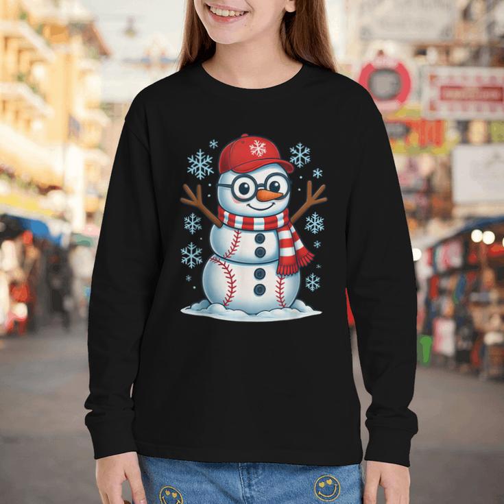 Christmas Baseball Snowman Xmas Pajamas Women Men Boys Youth Long Sleeve Tee Christmas Baseball Snowman Xmas Pajamas Women Men Boys Youth Long Sleeve Tee