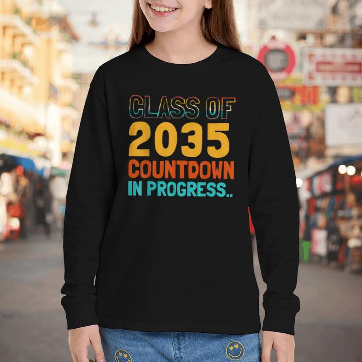 Class Of 2035 Countdown In Progress Fun Back To School Retro Youth Long Sleeve Tee