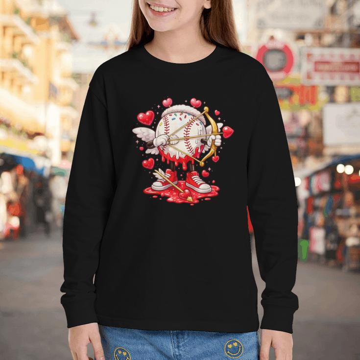 Cupid Baseball Drip Icecream Apparel Youth Boy Valentine Youth Long Sleeve Tee Cupid Baseball Drip Icecream Apparel Youth Boy Valentine Youth Long Sleeve Tee