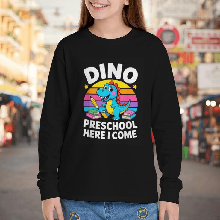 Dino Preschool Here I Come Cute Back To School Youth Long Sleeve Tee
