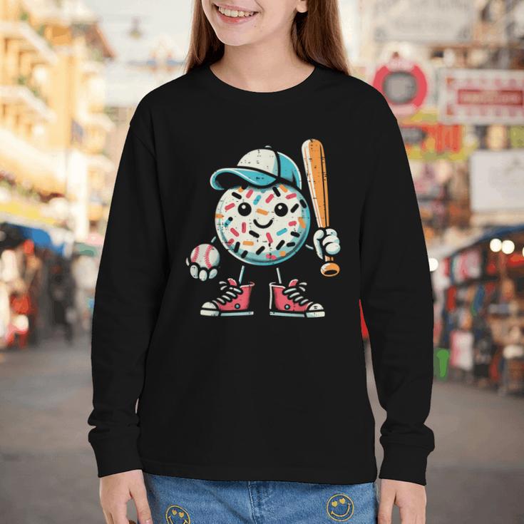 Donut Baseball Hat Ball Bat Cute Sport Toddler Boys Kids Men Youth Long Sleeve Tee Donut Baseball Hat Ball Bat Cute Sport Toddler Boys Kids Men Youth Long Sleeve Tee