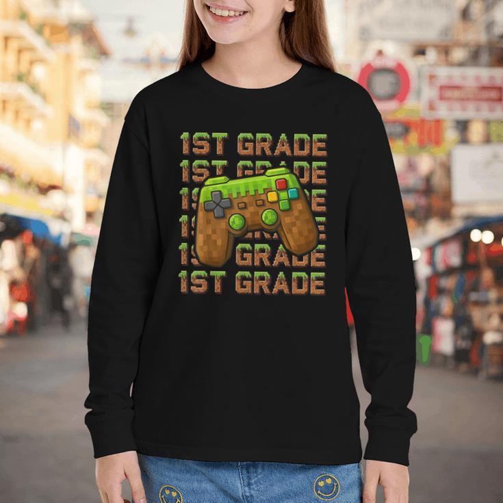 First Day Of 1st Grade Level Begins Back To School Girl Boy Youth Long Sleeve Tee First Day Of 1st Grade Level Begins Back To School Girl Boy Youth Long Sleeve Tee