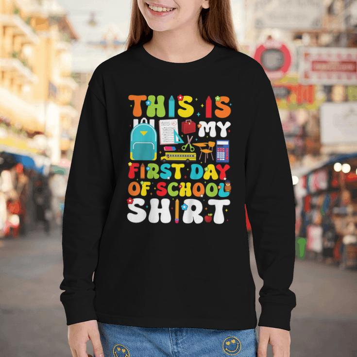First Day Of School Shirt Boys Girls Back To School Youth Long Sleeve Tee