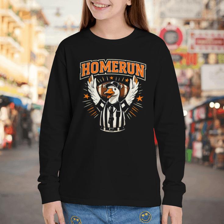Football Referee Touchdown Baseball Homerun Goose Youth Long Sleeve Tee
