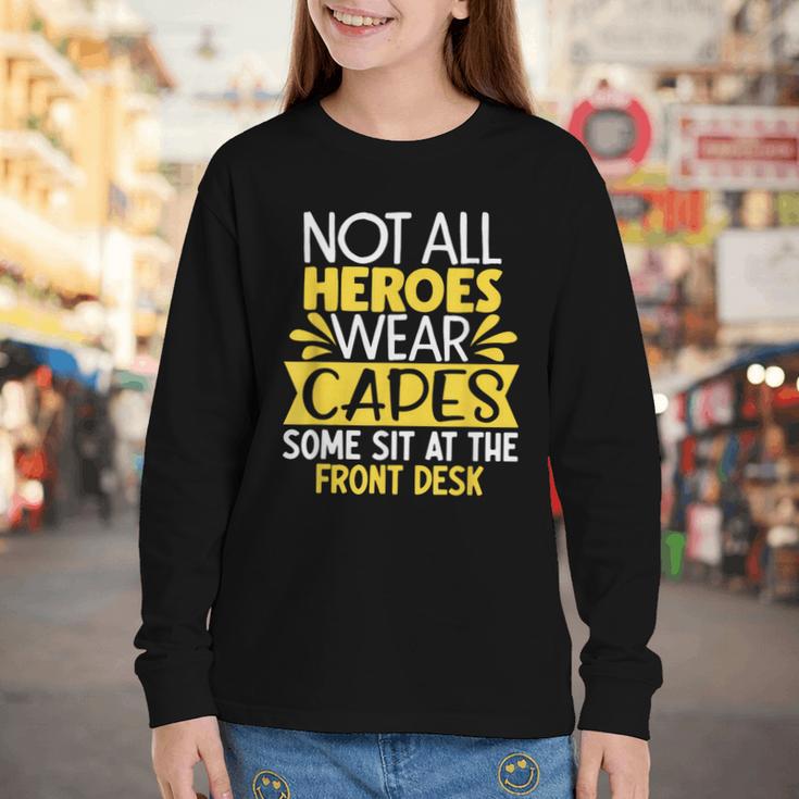 Front Office Desk Administrator Back To School Reception Youth Long Sleeve Tee