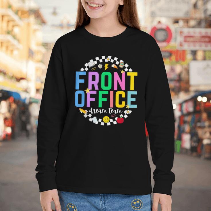 Front Office Squad Back To School Happy First Day Of School Youth Long Sleeve Tee Front Office Squad Back To School Happy First Day Of School Youth Long Sleeve Tee