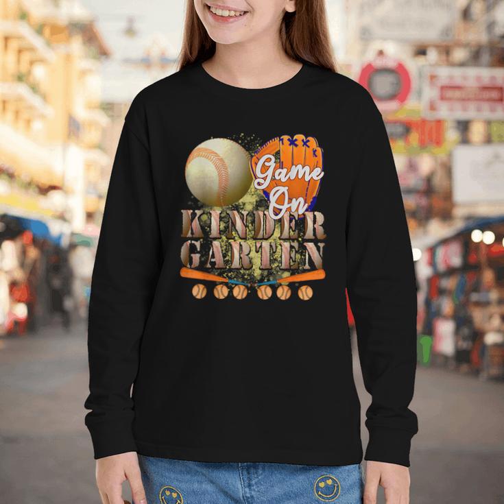 Game On Kindergarten Baseball Back To School Student Kid Boy Youth Long Sleeve Tee Game On Kindergarten Baseball Back To School Student Kid Boy Youth Long Sleeve Tee