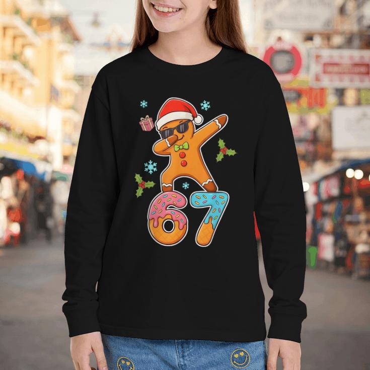 Gingerbread Six Seven 67 Ice Cream Drip Baseball Youth Long Sleeve Tee