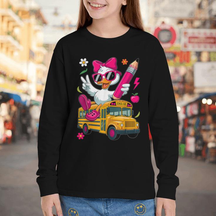Goose Back To School First Day Of School Girls Boys Youth Long Sleeve Tee Goose Back To School First Day Of School Girls Boys Youth Long Sleeve Tee