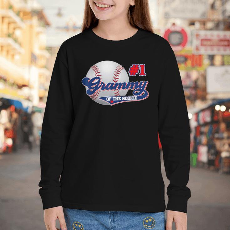 Grammy Rookie Of Year 1st Birthday Baseball Theme Matching Youth Long Sleeve Tee
