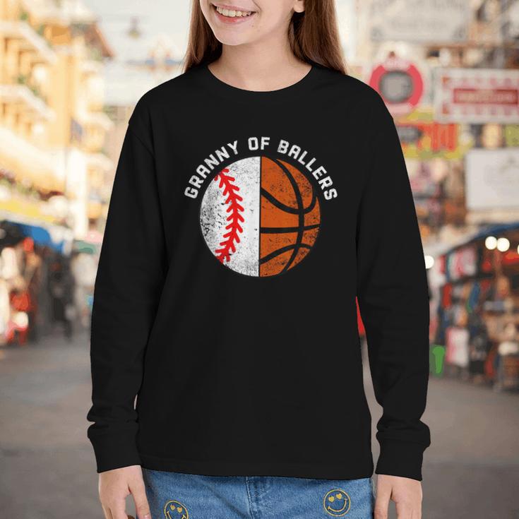 Granny Of Ballers Baseball Basketball Grandma Granny Youth Long Sleeve Tee Granny Of Ballers Baseball Basketball Grandma Granny Youth Long Sleeve Tee