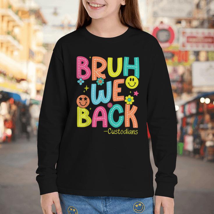 Groovy Custodian Bruh We Back To School Janitor Retro Youth Long Sleeve Tee Groovy Custodian Bruh We Back To School Janitor Retro Youth Long Sleeve Tee