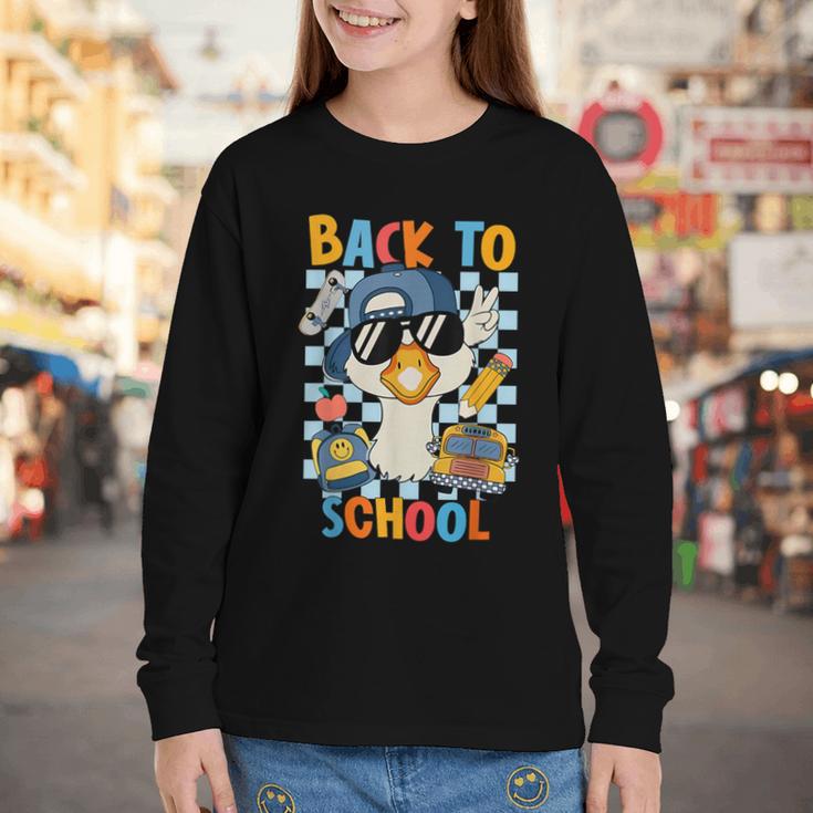 Happy First Day Of School Back To School Goose Boys Kids Youth Long Sleeve Tee Happy First Day Of School Back To School Goose Boys Kids Youth Long Sleeve Tee