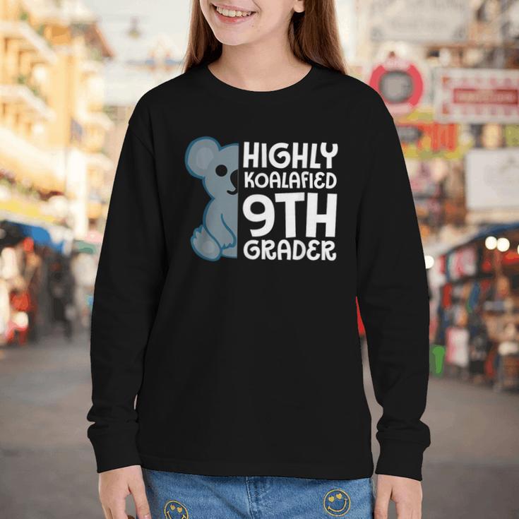 Highly Koalafied 9th Grader Koala Back To School Youth Long Sleeve Tee Highly Koalafied 9th Grader Koala Back To School Youth Long Sleeve Tee