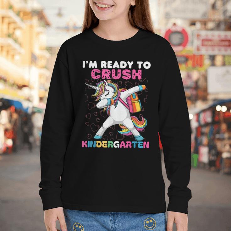 I'm Ready To Crush Kindergarten Unicorn Back To School Youth Long Sleeve Tee I'm Ready To Crush Kindergarten Unicorn Back To School Youth Long Sleeve Tee