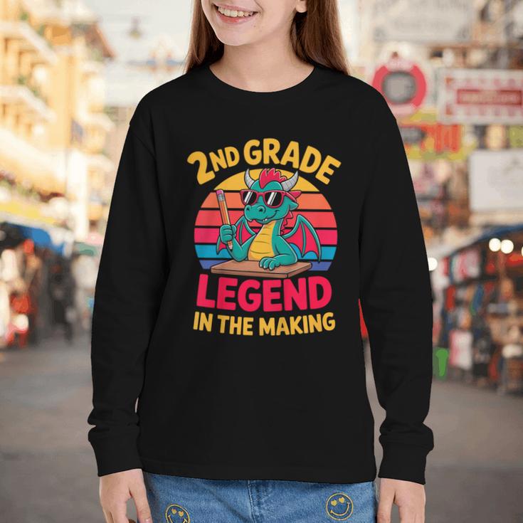 Kids 2nd Grade Dragon Boys Girls Back To School Youth Long Sleeve Tee