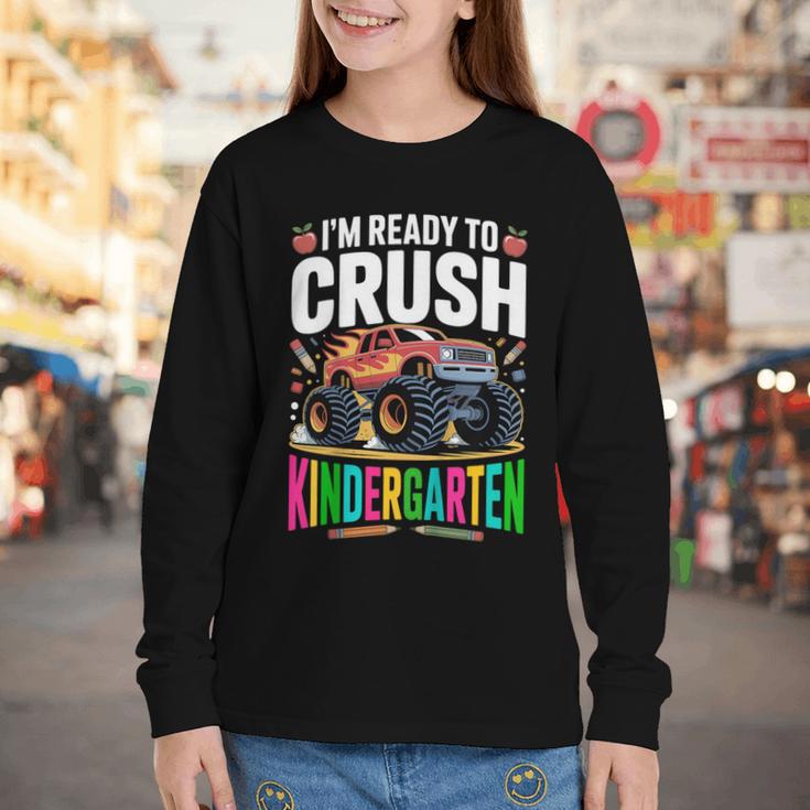 Kids Back To School I'm Ready To Crush Kindergarten For Boys Youth Long Sleeve Tee Kids Back To School I'm Ready To Crush Kindergarten For Boys Youth Long Sleeve Tee