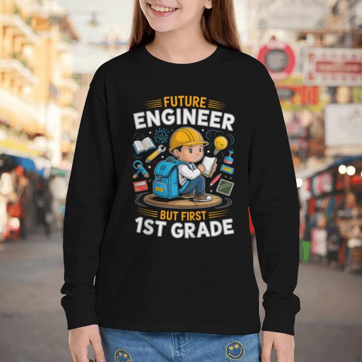 Kids Future Engineer 1st Grade Student Back To School Boys Kid Youth Long Sleeve Tee Kids Future Engineer 1st Grade Student Back To School Boys Kid Youth Long Sleeve Tee