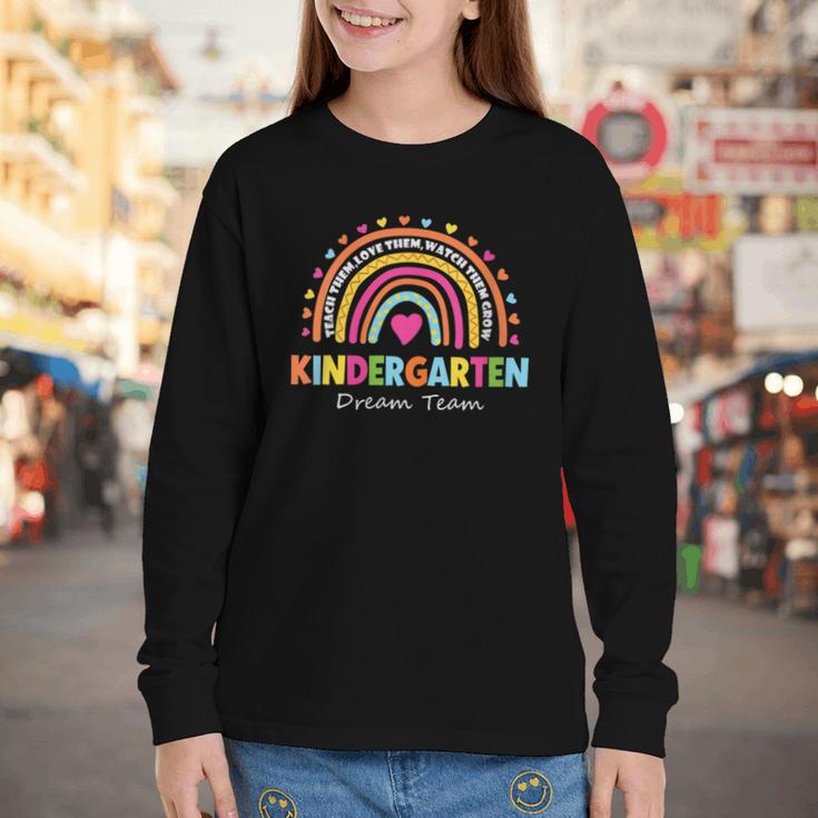 Kindergarten Dream Team Rainbow Welcome Back To School Youth Long Sleeve Tee Kindergarten Dream Team Rainbow Welcome Back To School Youth Long Sleeve Tee