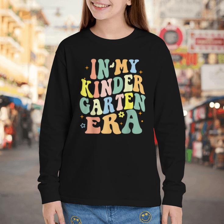 Kindergarten Era Happy Back To School Groovy Kids Boys Girls Youth Long Sleeve Tee