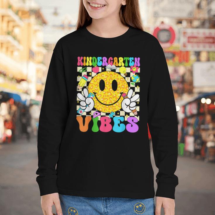 Kindergarten Vibes Smile Face Back To School Kinder Girl Kid Youth Long Sleeve Tee
