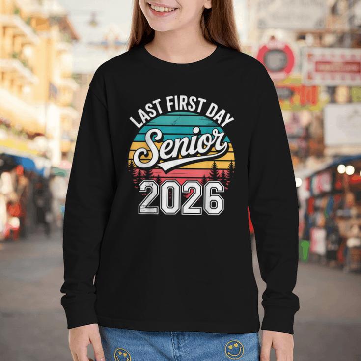 My Last First Day Senior 2026 Vintage Back To School Youth Long Sleeve Tee